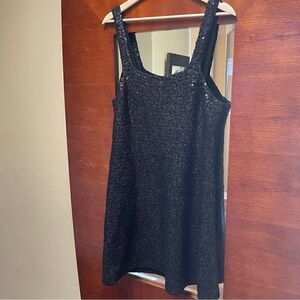 IISLI Black Sequin Cocktail Tank Dress